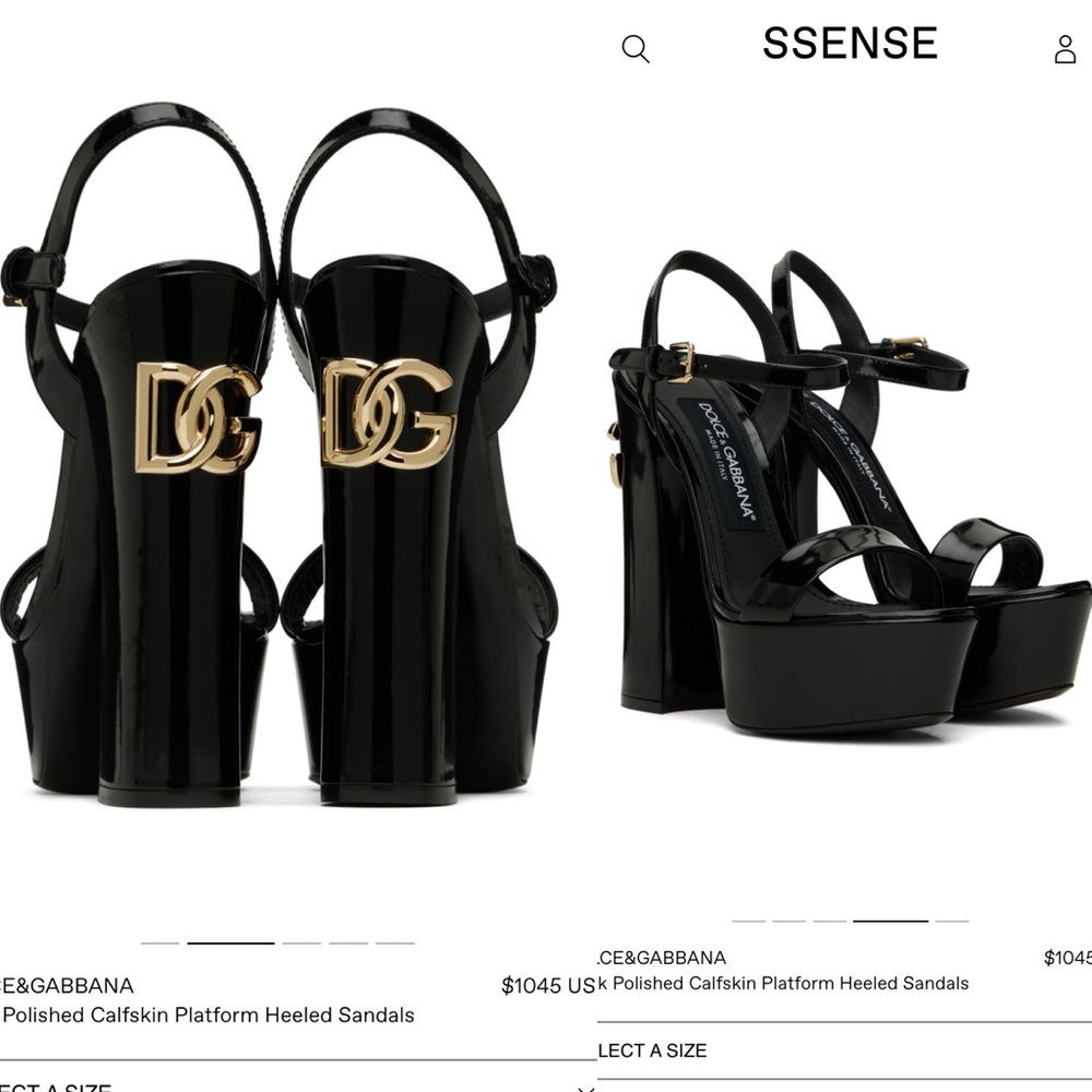 Dolce and Gabanna Polished calfskin Logo platform heels